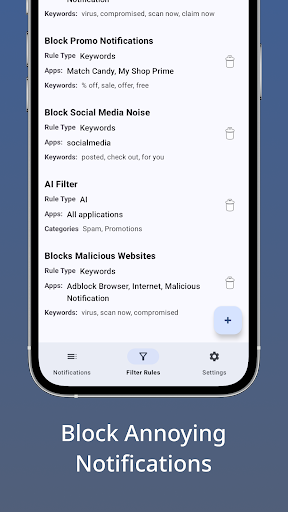 Notifiltr Notification History ekran görüntüsü