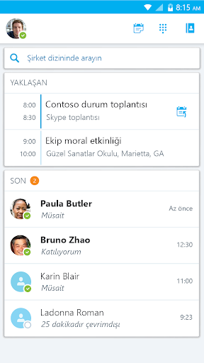 Skype for Business for Android ekran görüntüsü