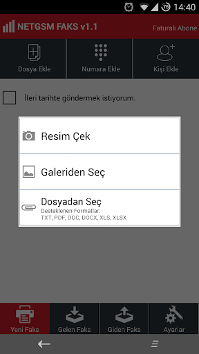 Netgsm Faks ekran görüntüsü