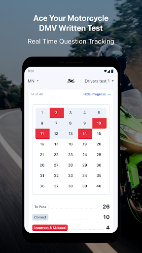 Motorcycle DMV Written Test ekran görüntüsü
