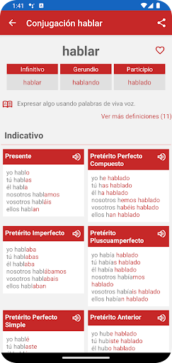 Conjugación Verbos Españoles ekran görüntüsü