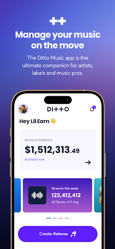 Ditto Music ekran görüntüsü