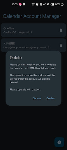 Calendar Account Delete Helper ekran görüntüsü