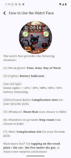 Halloween Cat Watch Face ekran görüntüsü