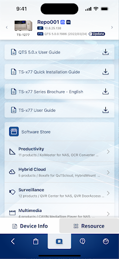 MyQNAP ekran görüntüsü
