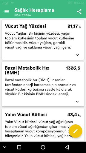 Vücut Kitle İndeksi (BMI) ve İ ekran görüntüsü