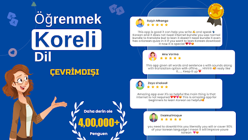 Korece çevrimdışı öğrenin ekran görüntüsü