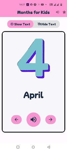 Months Flashcard For Kids ekran görüntüsü