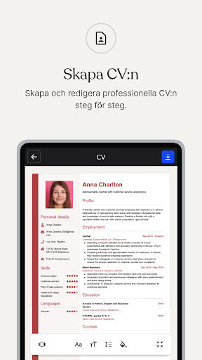 CV.se: Online CV maker ekran görüntüsü