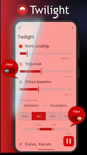 Twilight: Mavi ışık filtresi ekran görüntüsü