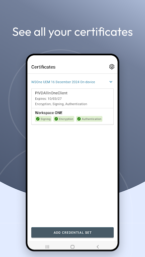 PIV-D Manager - Workspace ONE ekran görüntüsü