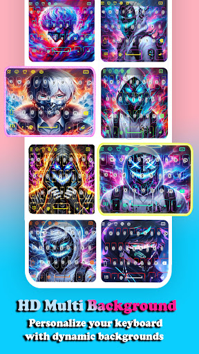 Neon Anime Mask Man Keyboard ekran görüntüsü