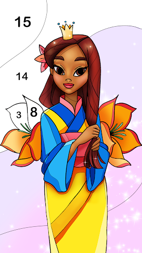 Princess Coloring by Numbers ekran görüntüsü