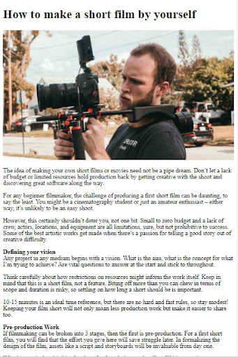 How to Make Short Films ekran görüntüsü