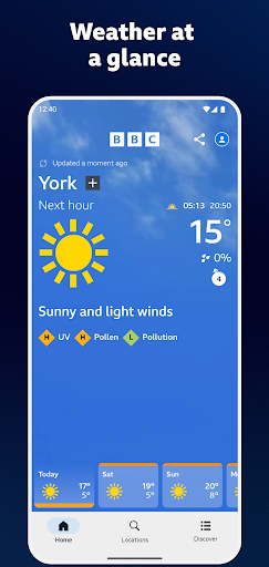 BBC Weather ekran görüntüsü