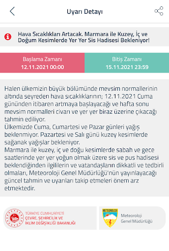 Meteoroloji Hava Durumu ekran görüntüsü