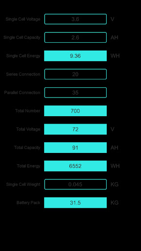 Battery Pack Calculator ekran görüntüsü