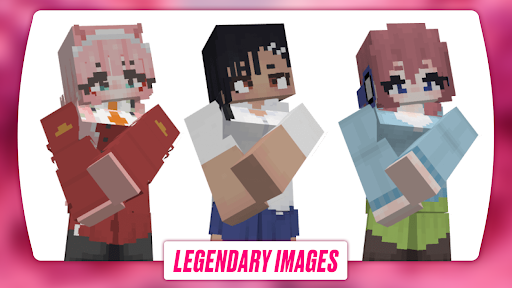 Anime Girl Skin Minecraft ekran görüntüsü