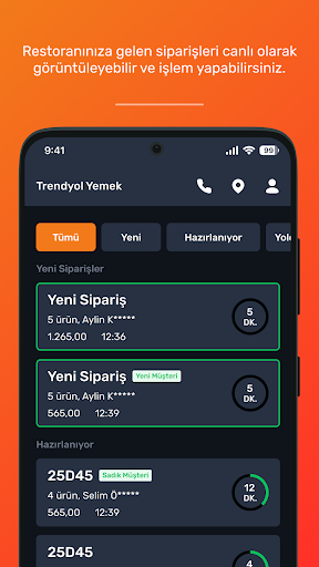 Trendyol Go Restoran Paneli ekran görüntüsü