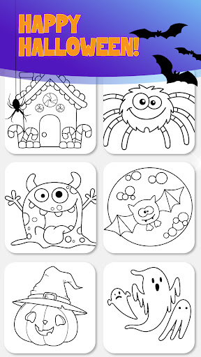 Kids Coloring: Halloween Games ekran görüntüsü