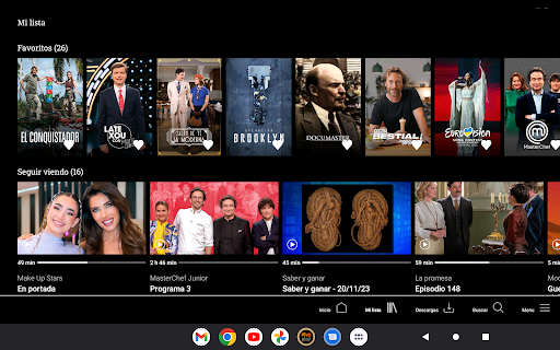 RTVE Play Android TV ekran görüntüsü