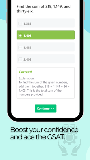 GSAT Practice Test ekran görüntüsü