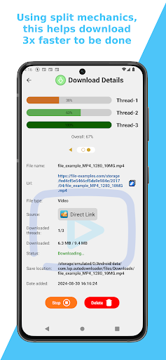 File Split Downloader ekran görüntüsü
