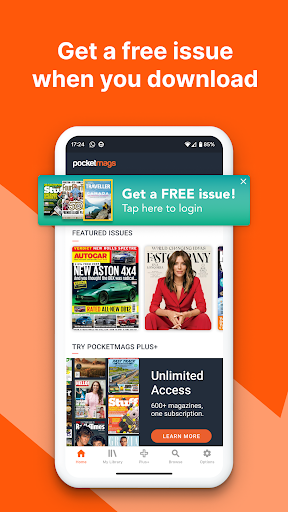 Pocketmags Magazine Newsstand ekran görüntüsü