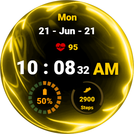 Fluid Yellow Watch Face ekran görüntüsü
