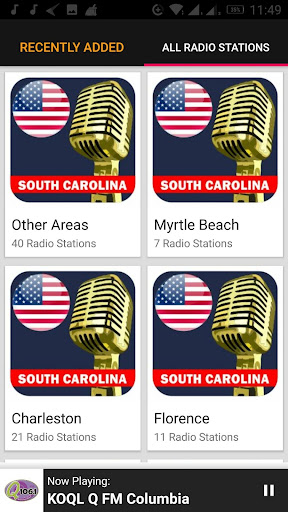 South Carolina Radio Stations ekran görüntüsü