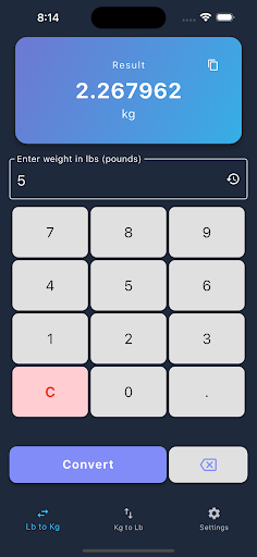 lbs to kg Converter ekran görüntüsü