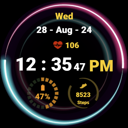 Neon Green Pink Watch Face ekran görüntüsü