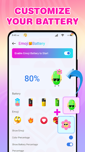 Emoji Battery - Battery Icon ekran görüntüsü