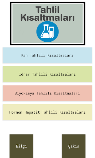 Tahlil Kısaltmaları ekran görüntüsü