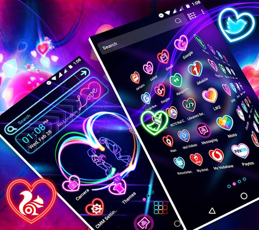 Neon Heart Launcher Theme ekran görüntüsü