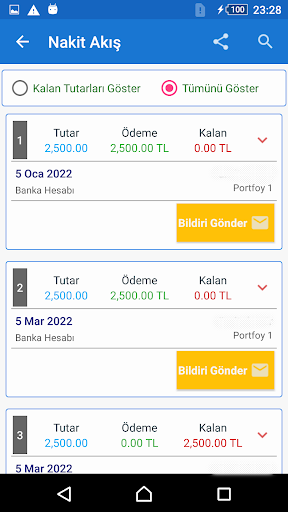 Kira Takip ekran görüntüsü