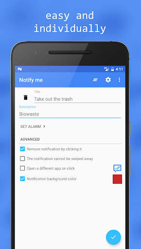 Notify me - Notification bar ekran görüntüsü