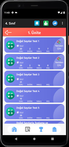 4. Sınıf Tüm Dersler Test Çöz ekran görüntüsü