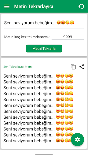 Metin Tekrarlayıcı 10000 ekran görüntüsü
