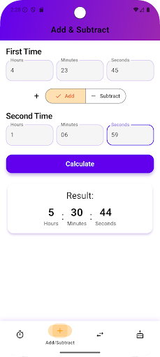 Time Calculator ekran görüntüsü
