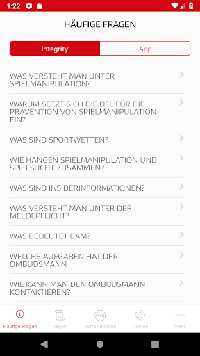 DFL Integrity App ekran görüntüsü