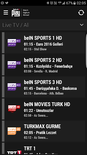 Digiturk Play Yurtdışı ekran görüntüsü