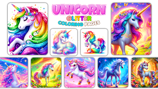 Unicorn Gökkuşağı Boyama Oyun ekran görüntüsü