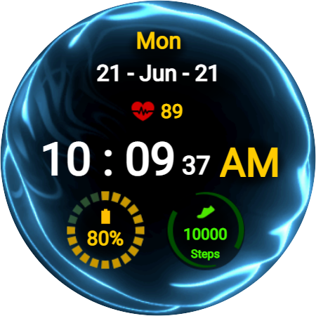 Three Color Fluid Watch Face ekran görüntüsü