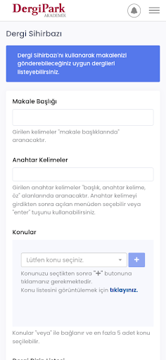 DergiPark Akademik ekran görüntüsü