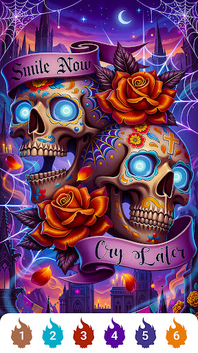Skull Rose Color by Number ekran görüntüsü