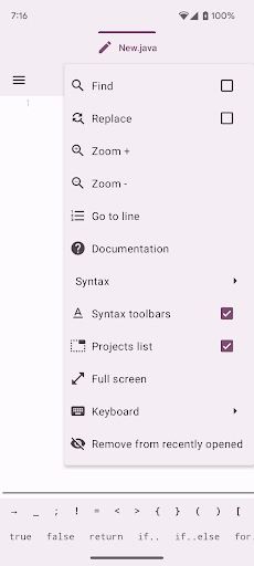 Oojao Code - text file editor ekran görüntüsü