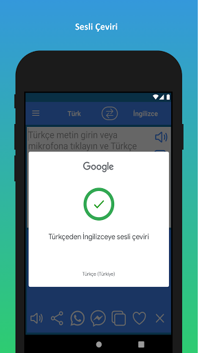 İngilizce Türkçe çeviri ekran görüntüsü