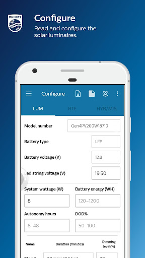 Philips Solar Configurator ekran görüntüsü