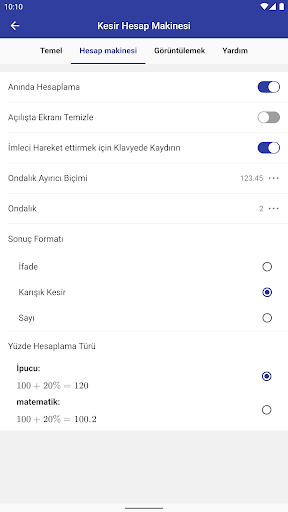 Kesir Hesap Makinesi: Kesir ekran görüntüsü